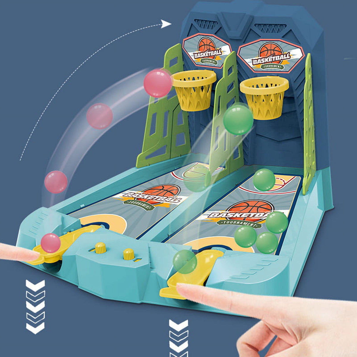 Mini Basketball Shooting Game Pinball Toy (Blue) F1199