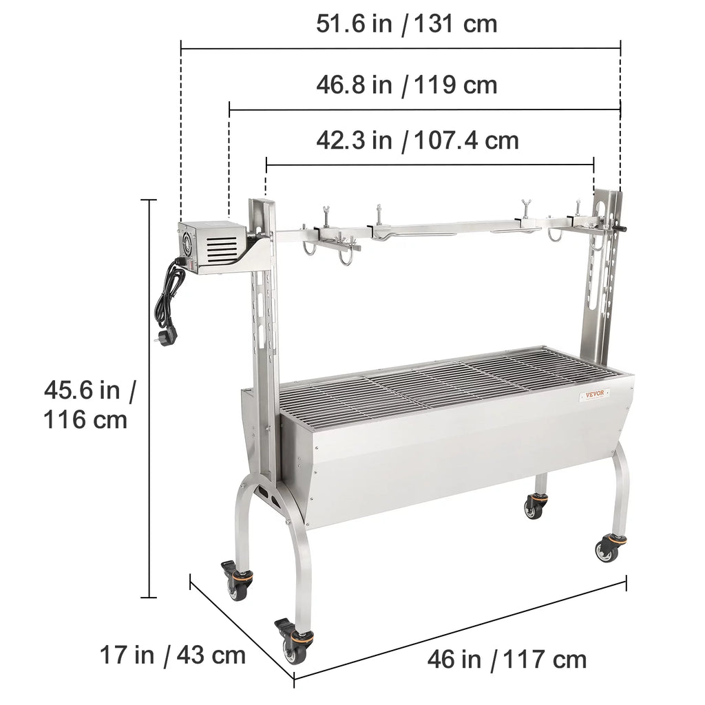 50W 90lbs Rotisserie BBQ Grill Y873