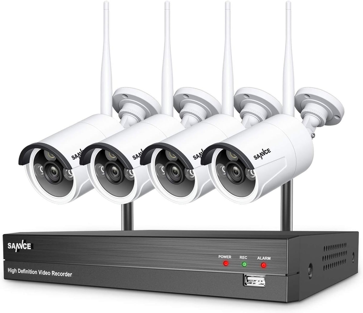 1080p 8 Channel Wireless Security Camera System with 4 Pcs Outdoor IP Cameras B6788