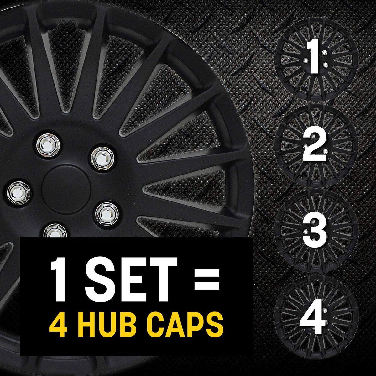 All Black Indy Wheel Cover Set of 4 I21003