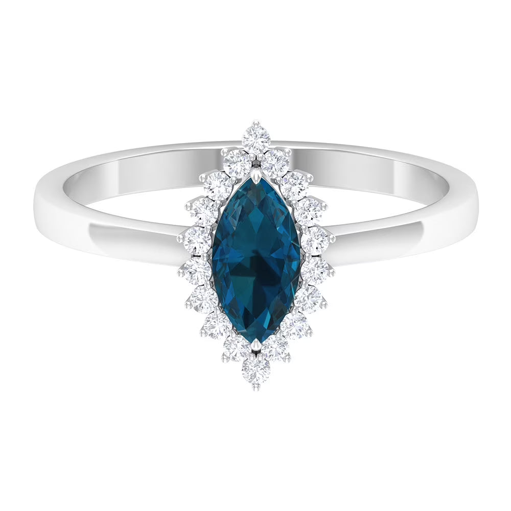 18K White Gold Diamond Halo Engagement Ring C4367