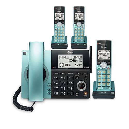 Silver/Black Corded/Cordless Phone with 3 Handsets H52258