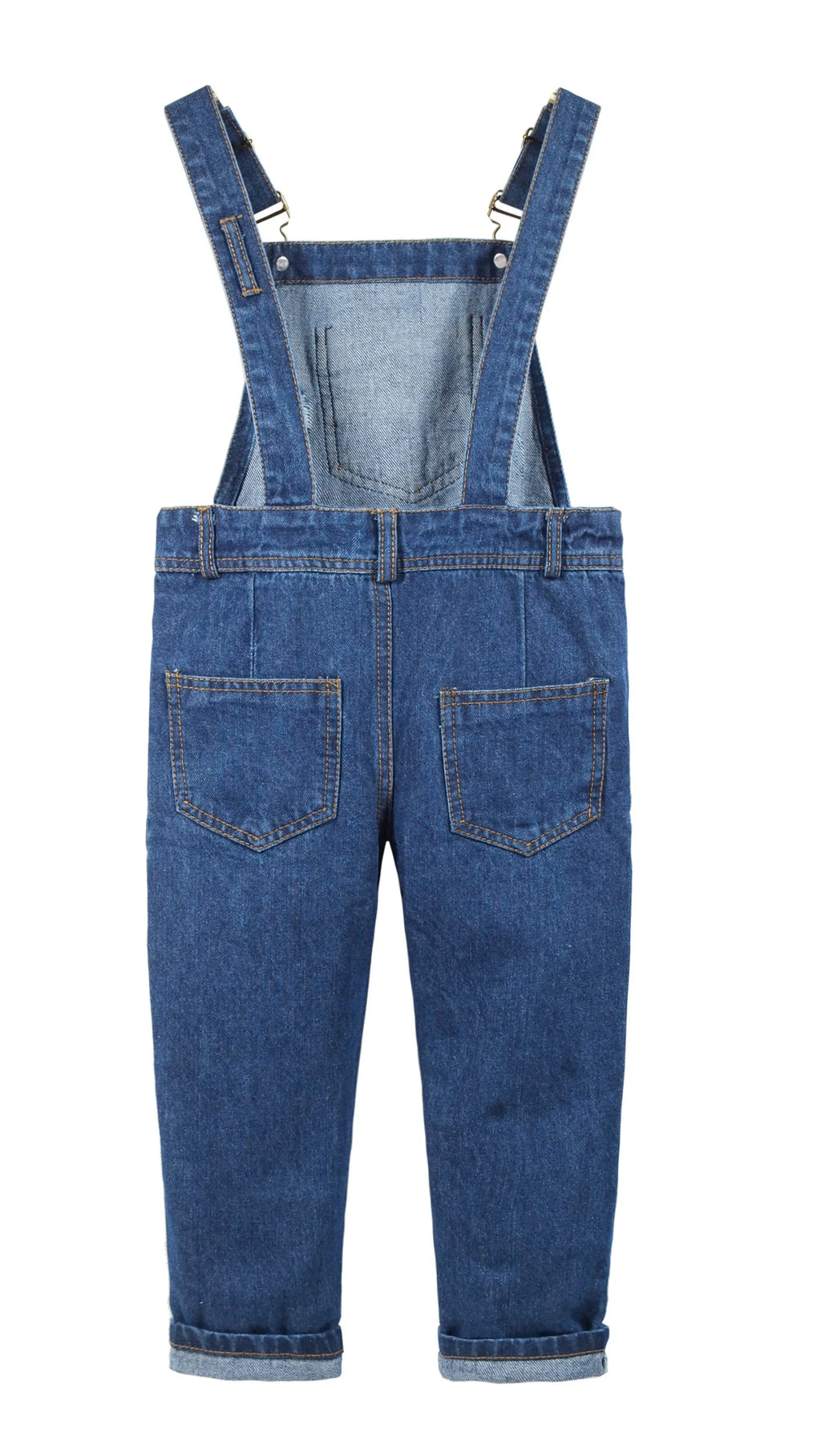 Blue 12T Girls Ripped Jeans Overalls N33335