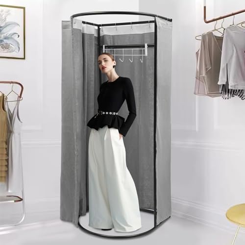 Grey Portable Folding Dressing Room with Shading Curtain S9393