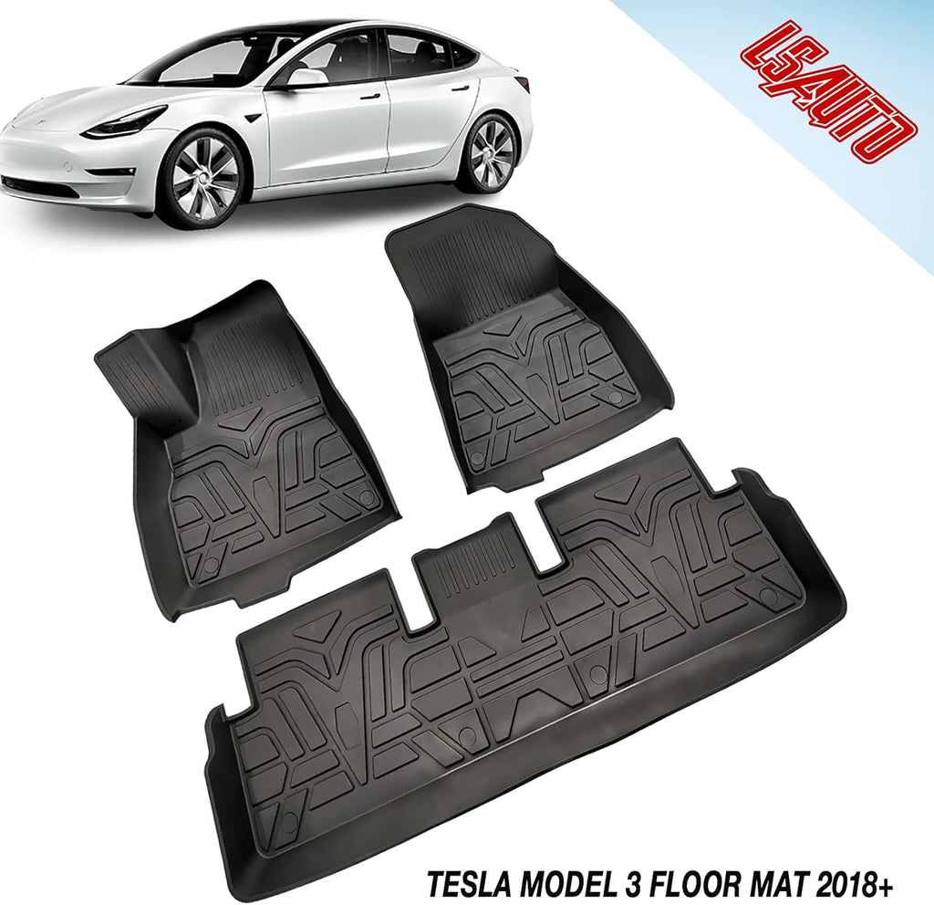 3D TPE All Weather Floor Liners 1st and 2nd Row Black W46341