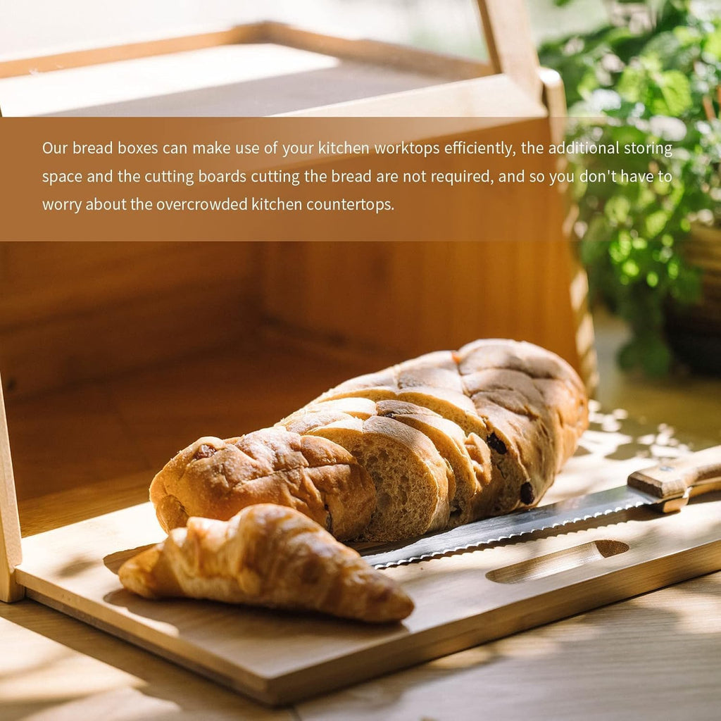 Bamboo Bread Box with Cutting Board W46895