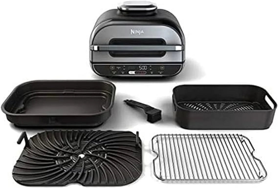 Open Box Ninja Foodi Smart XL 5-in-1 Indoor Grill with 4-Quart Air Fryer - Black V176