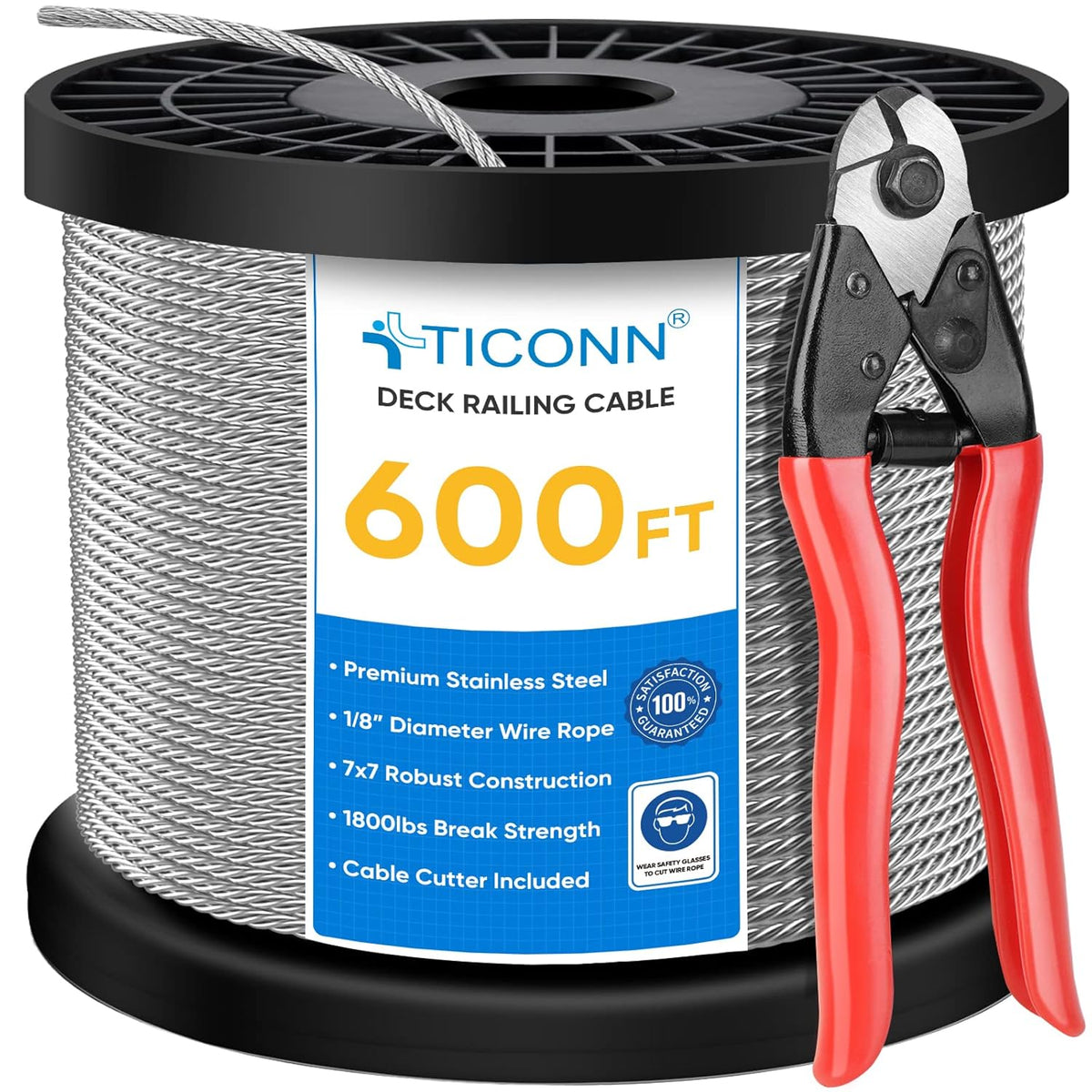 1/8 300ft Stainless Steel Wire Rope Aircraft Cable H50250