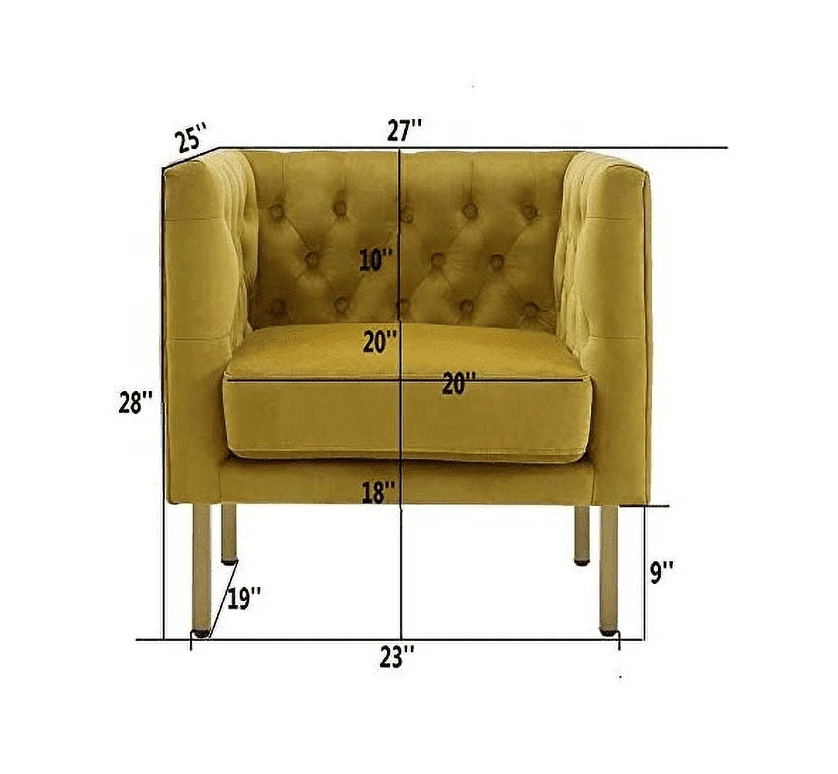 Tufted Club Chair with Metal Legs A84732