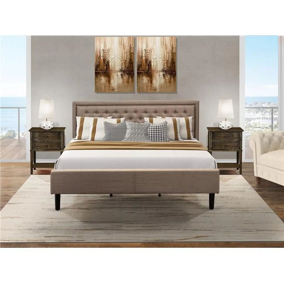 3-piece Wood Platform Bedroom Set Q138