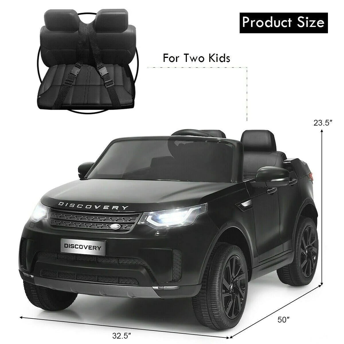 Black 2-Seater Ride on Car Z890