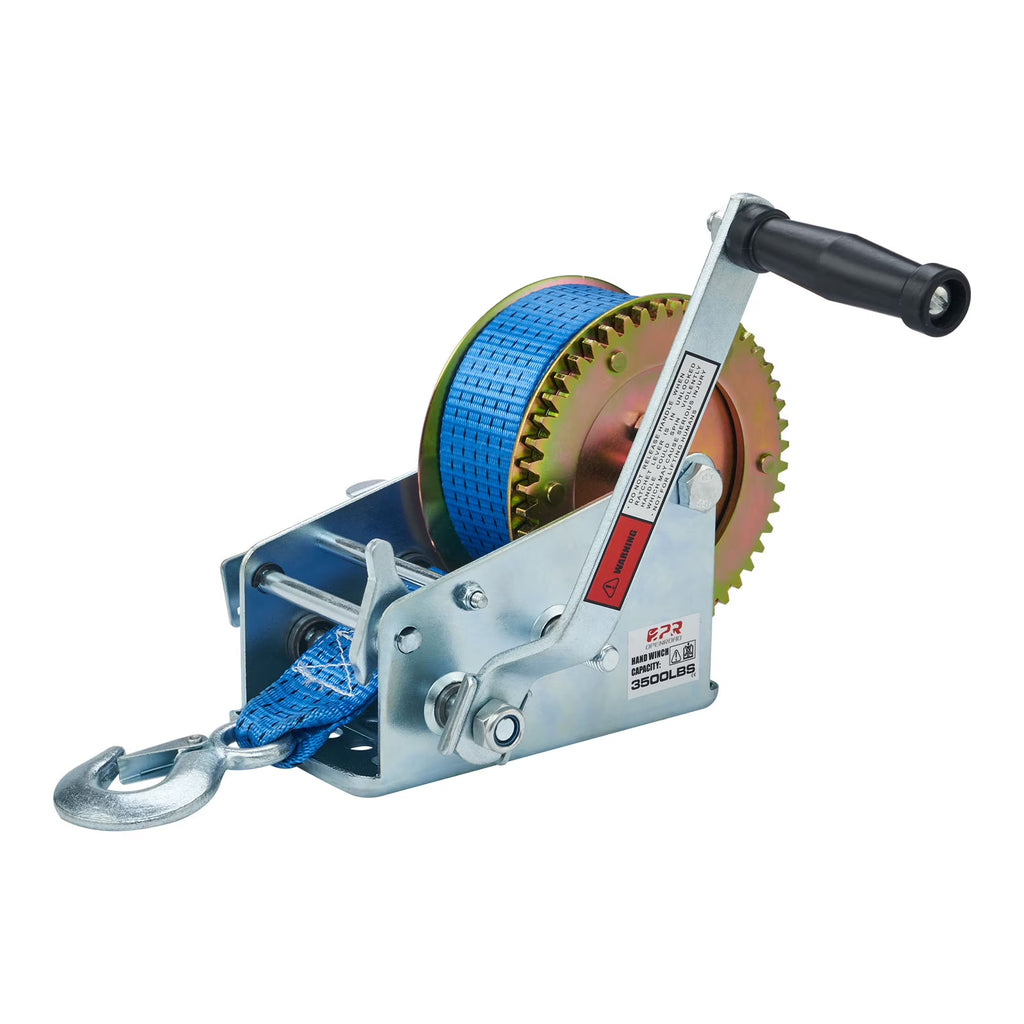 3500lbs Manual Boat Trailer Winch with 32ft Strap X128