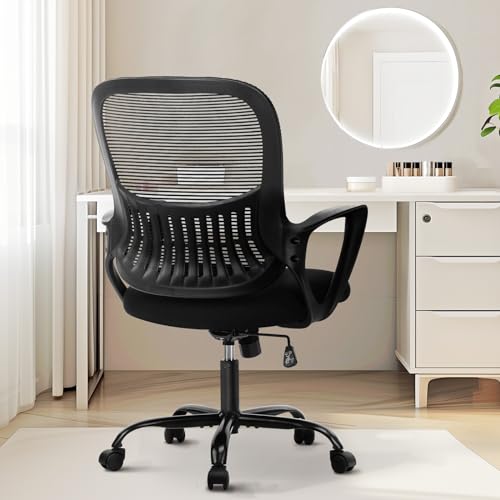 Black Ergonomic Mid-Back Mesh Swivel Office Chair Y6824