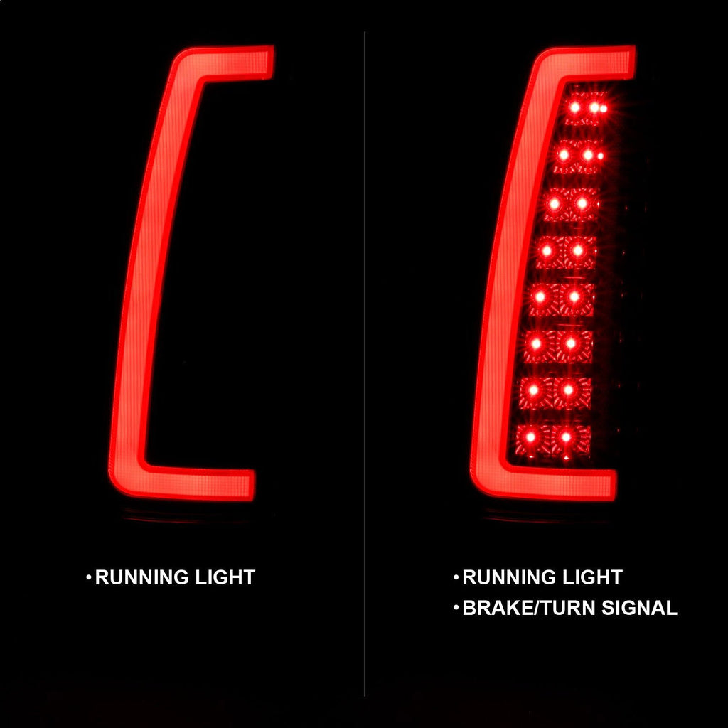 Black Housing Smoke Lens LED Tail Light Assembly Pair S70227