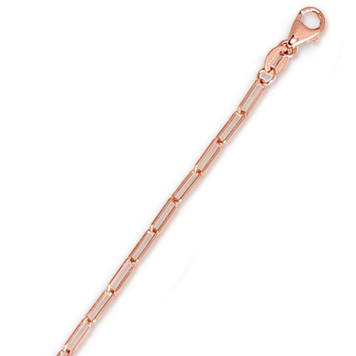 14K Rose Gold Paperclip Chain Necklace 16"-24" A9975