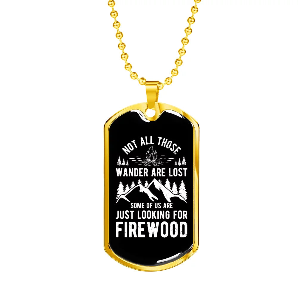 Stainless Steel or 18k Gold Dog Tag 24" Chain Necklace H69670