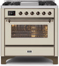 Antique White Dual Fuel Propane Gas Range J7734