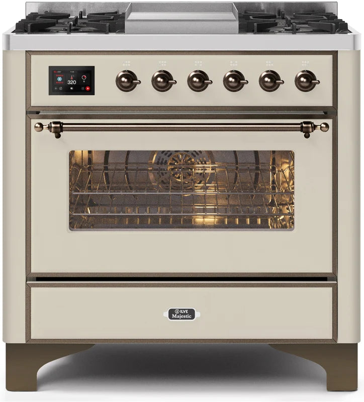 Antique White Dual Fuel Propane Gas Range J7734