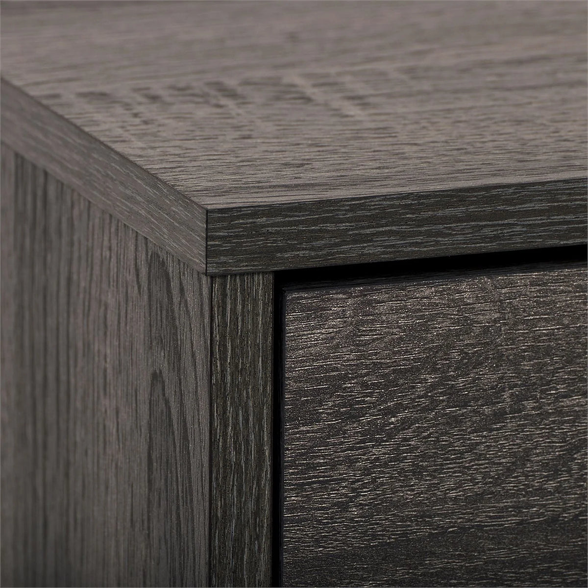 Dark Gray Engineered Wood TV Stand with Closed Storage N441653