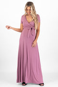 Maternity Nursing Short Sleeve Floral Dress with Tie Belt Z123