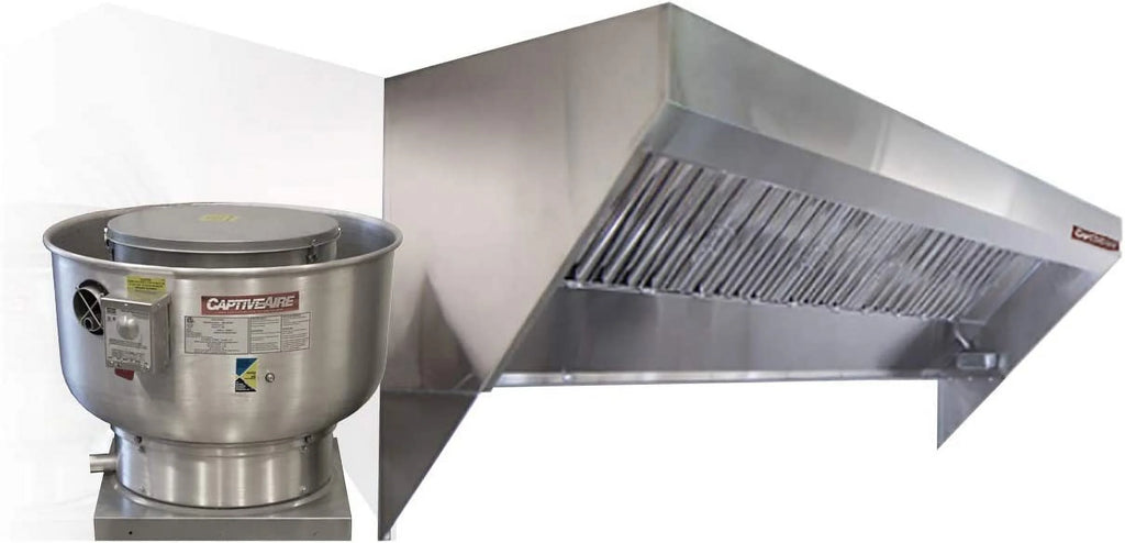 Food Truck Low Profile Exhaust Hood System with Fan and Duct W527