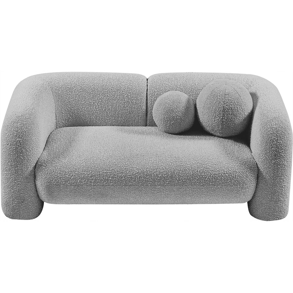 Grey Boucle Fabric Loveseat L80861