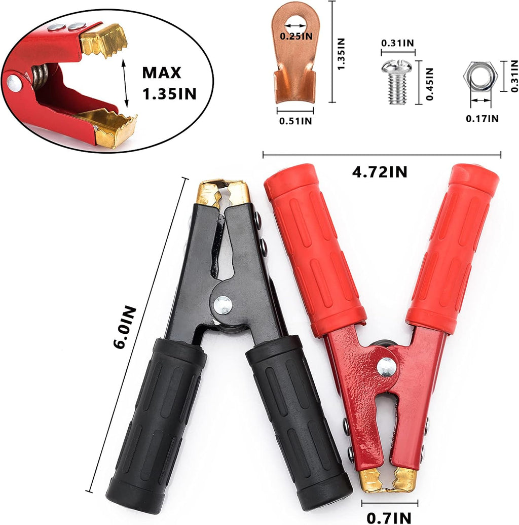 Heavy Duty Pure Copper Jumper Cables Car Battery Charger Clamps (2 PCS) O434943