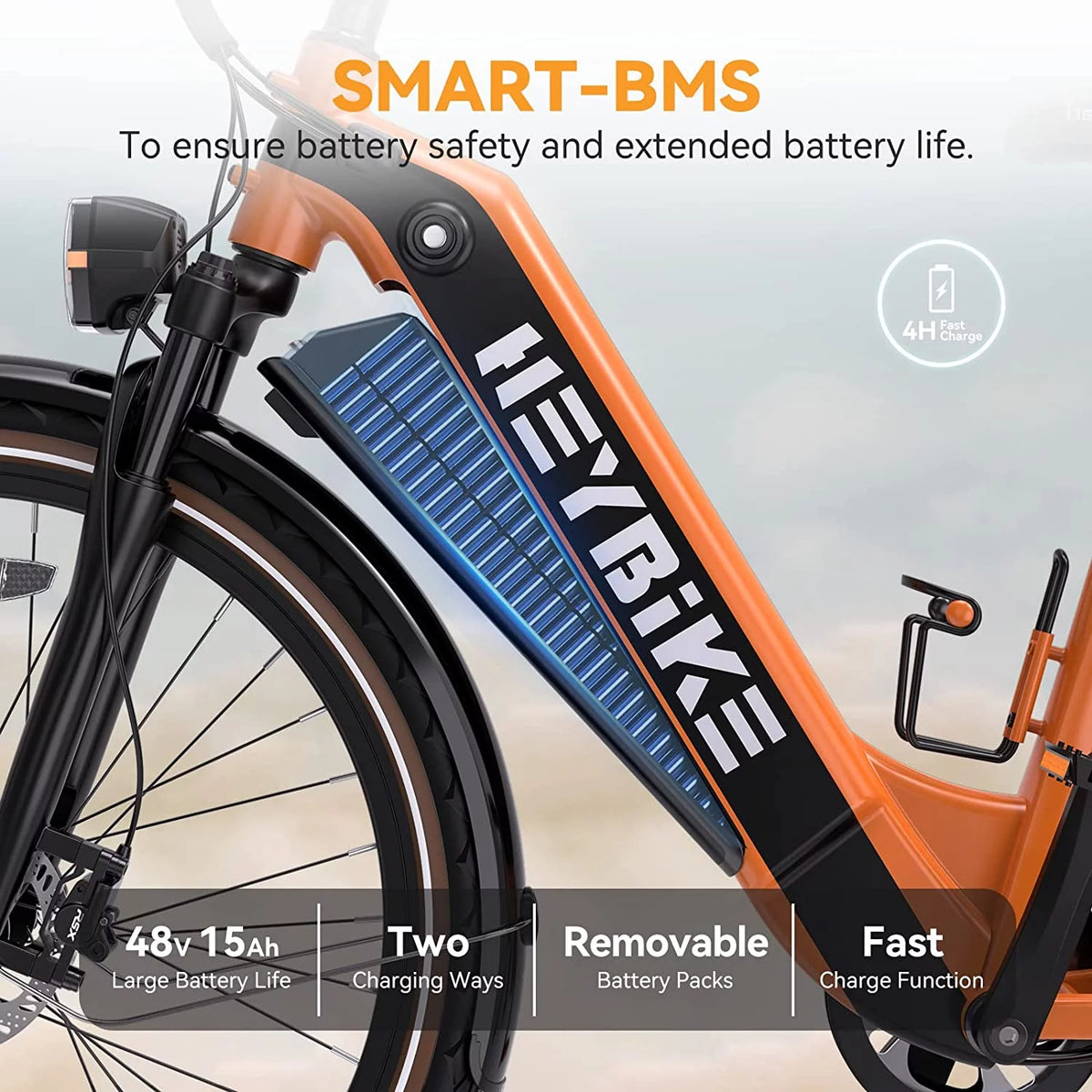 500W 26 Electric Hybrid Bike with 48V 15Ah Removable Battery, Black L271