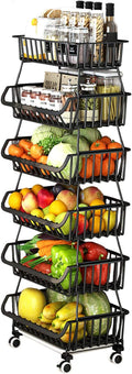 Black Iron Wire Stackable Storage Baskets F9371