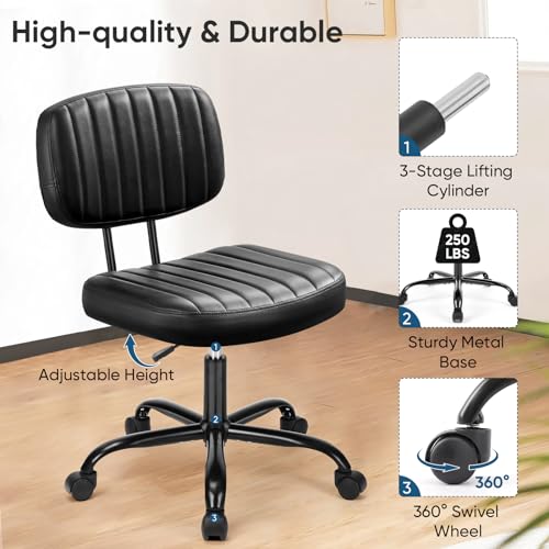 Deep Brown Height Adjustable PU Leather Swivel Office Chair I4878