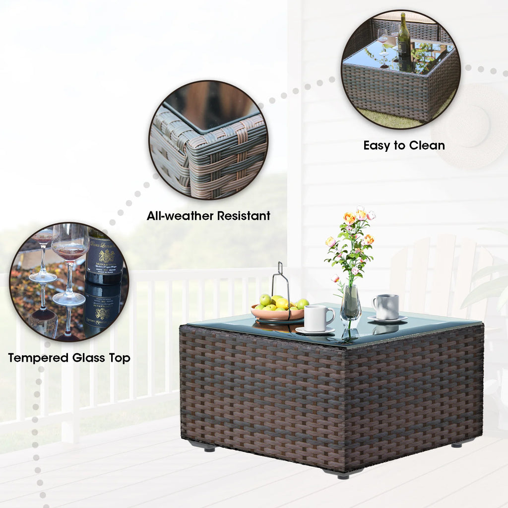 9 Pieces PE Wicker Rattan Outdoor Sofa Set G316100