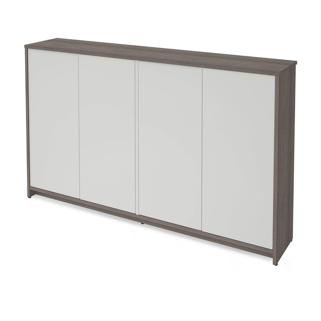 4 Door Storage Cabinet, Bark Gray/White Q30933