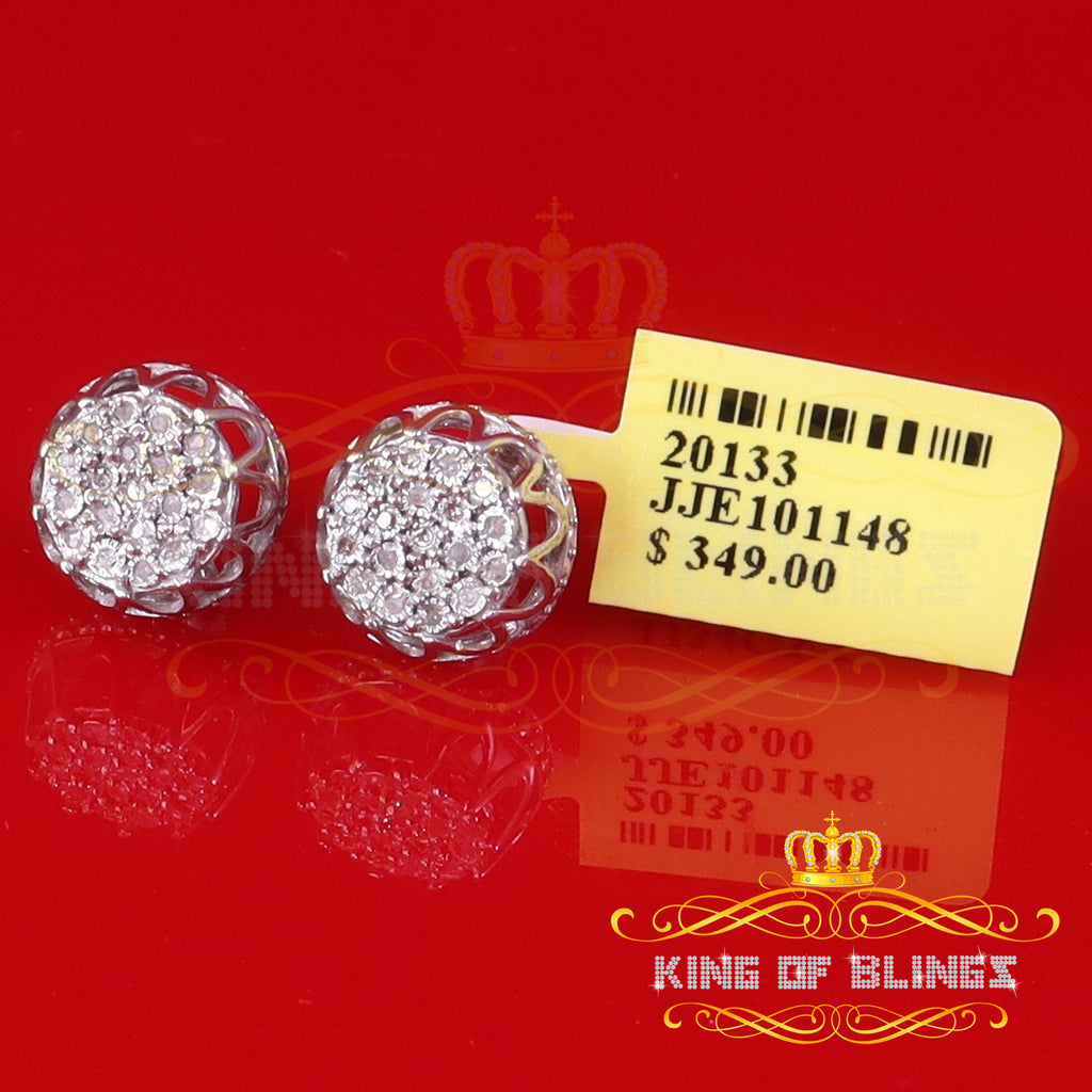 0.07ct Diamond 925 Sterling Silver Stud Round Earrings X888486
