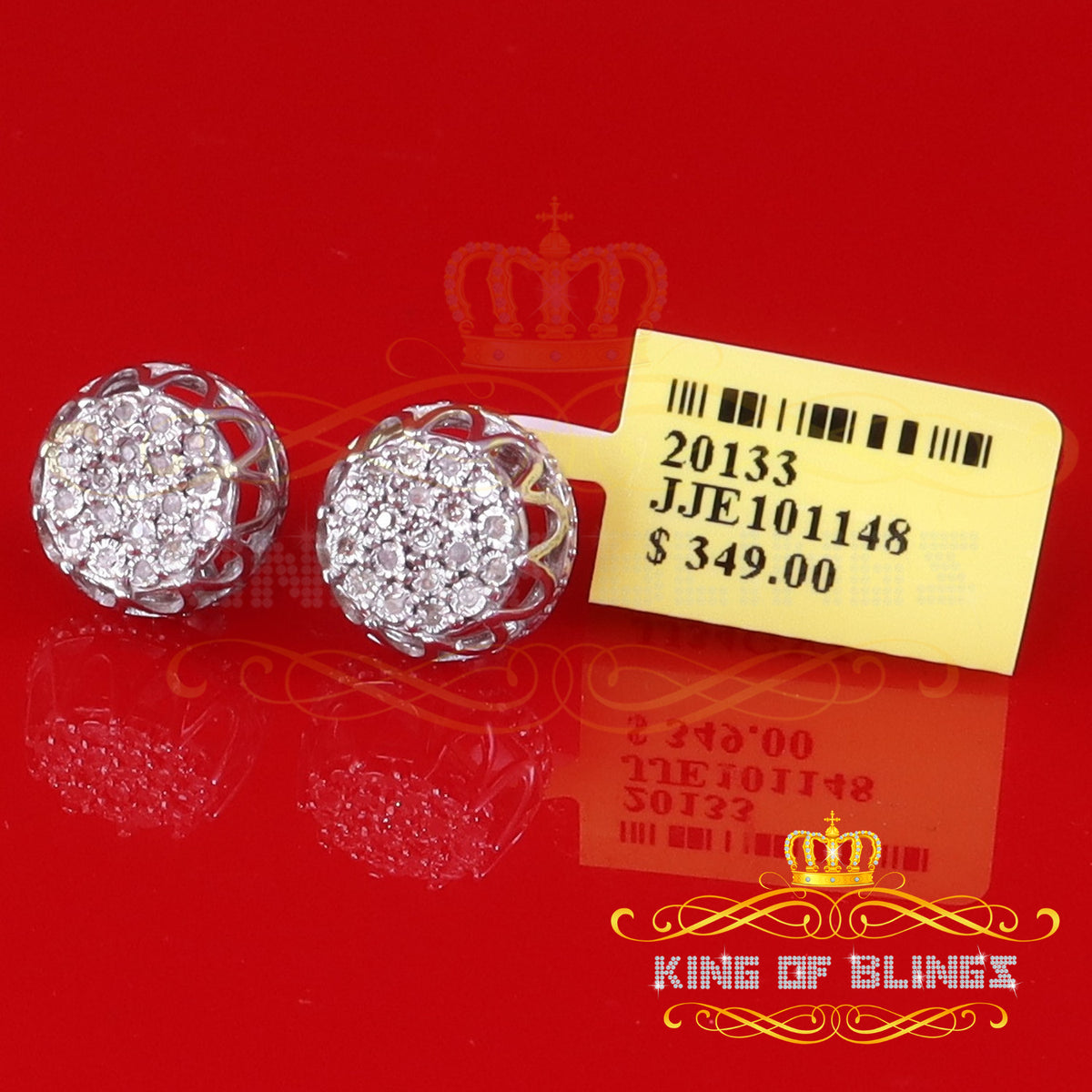 0.07ct Diamond 925 Sterling Silver Stud Round Earrings X888486