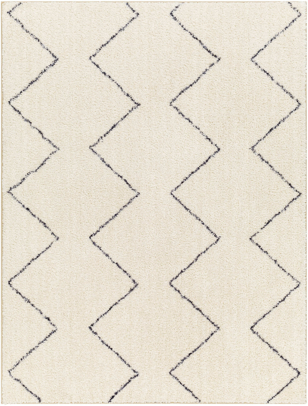 Washable 5x7 Cream Black Area Rug Y229