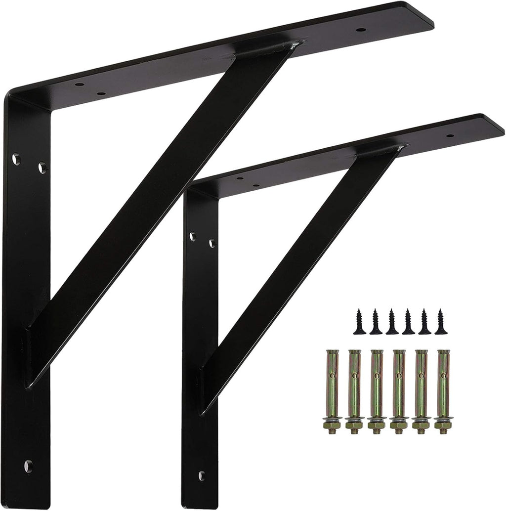 16'' x 12'' Black Heavy Duty Shelf Bracket O412