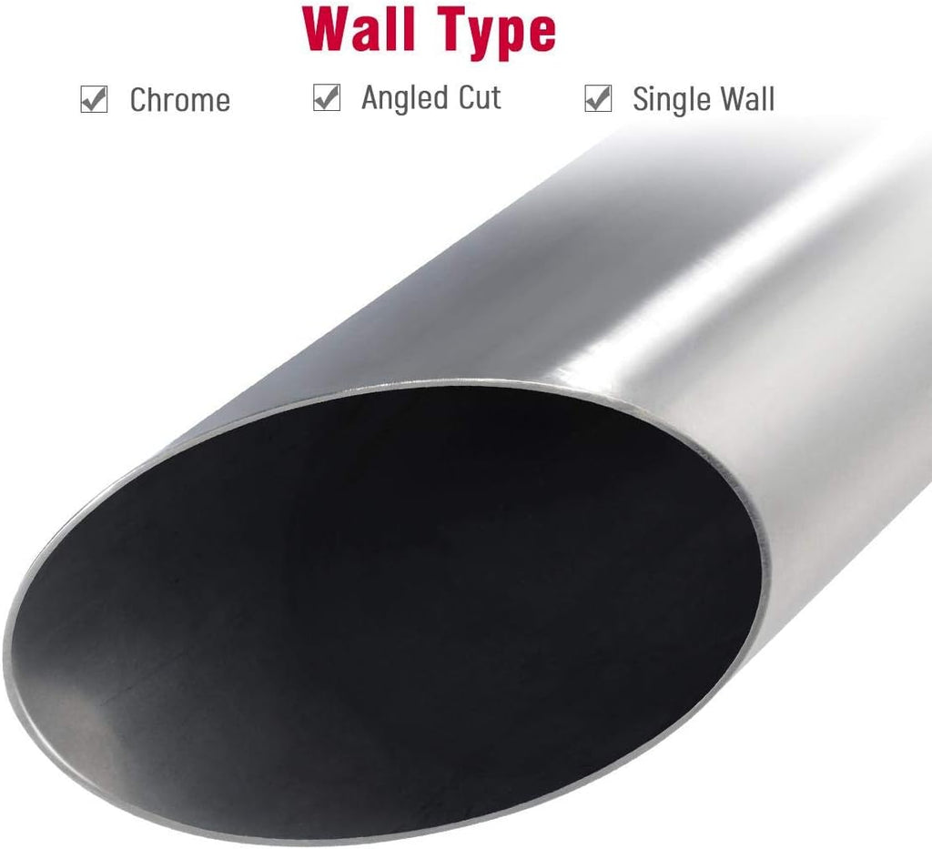 2 PCS Stainless Steel Weld-On Exhaust Tips 18" Long R2744