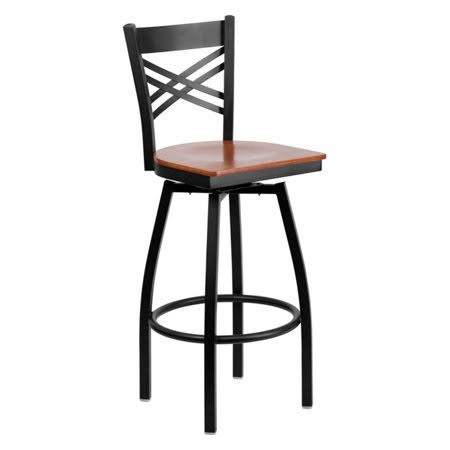 Black Swivel Metal Bar Stool J96239