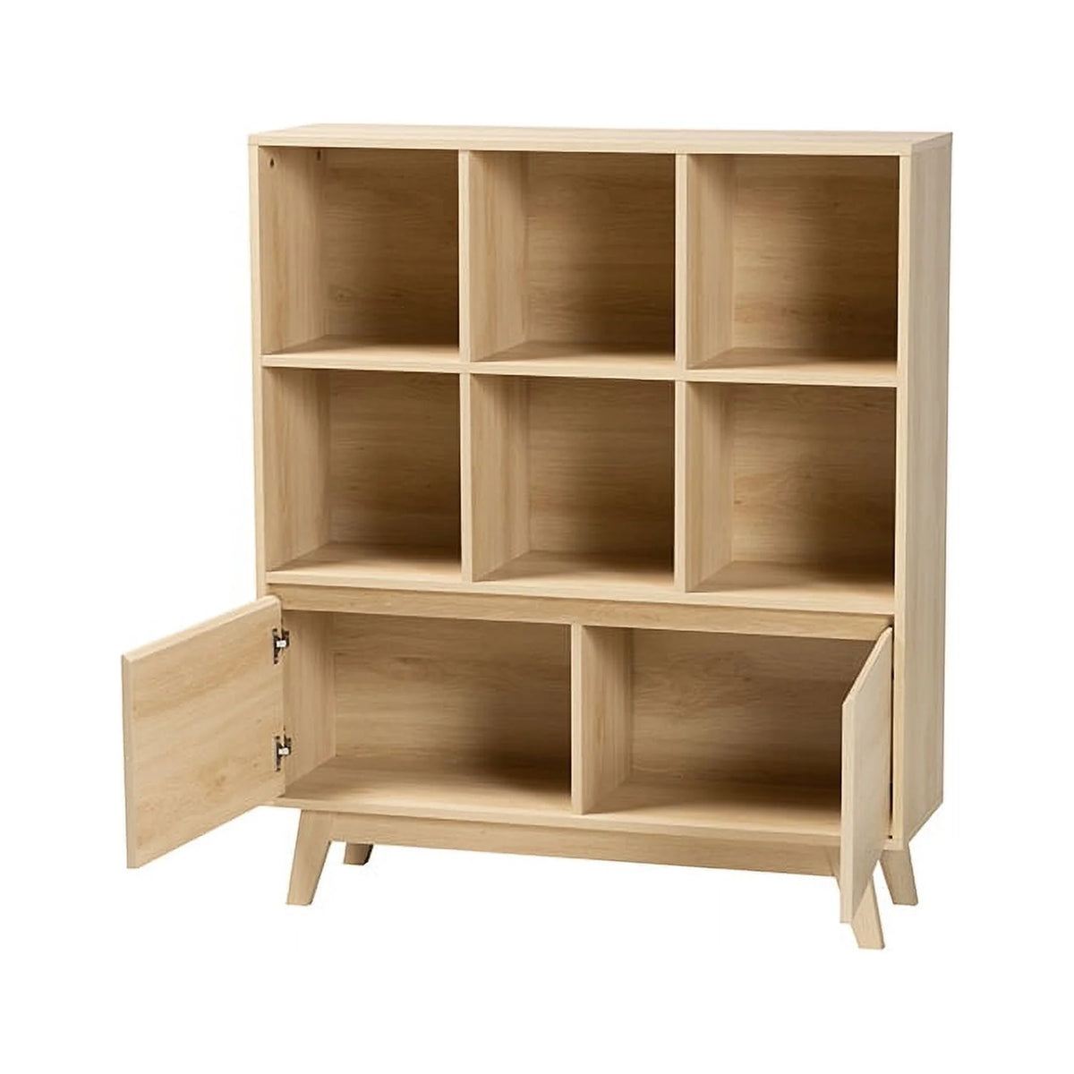 Oak Brown Finished Wood Bookshelf R79370