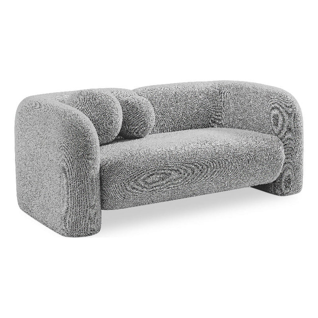 Grey Boucle Fabric Loveseat L80861