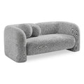 Grey Boucle Fabric Loveseat L80861