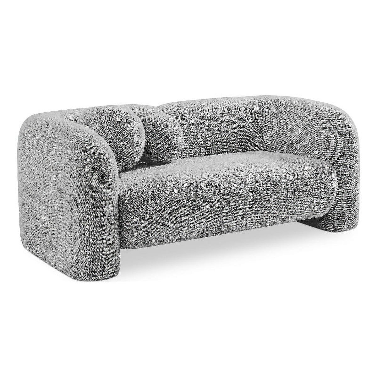 Grey Boucle Fabric Loveseat L80861