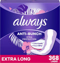 Anti-Bunch Xtra Protection Panty Liners Extra Long Unscented 92 Count R4848