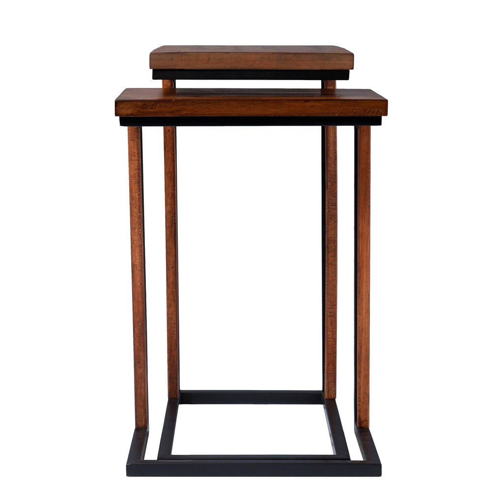 Brown Metal C-Table Set of 2 F6760