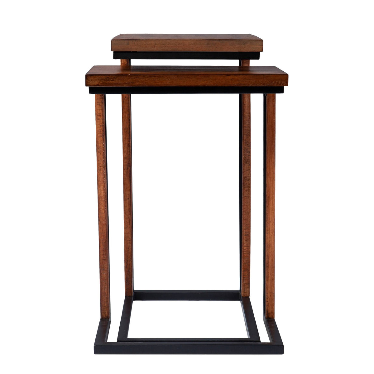 Brown Metal C-Table Set of 2 F6760