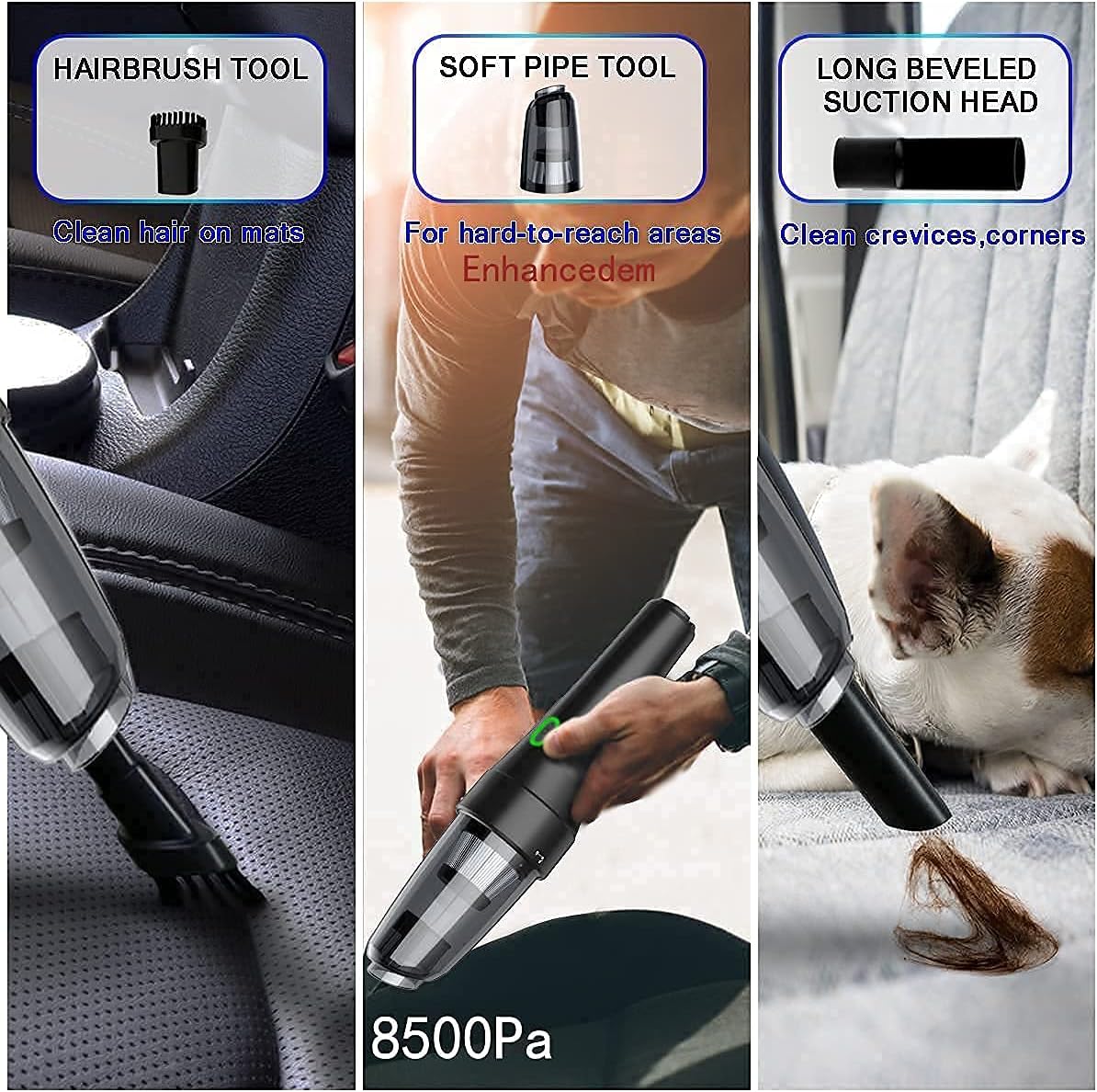 Cordless Handheld Vacuum 8000PA Black Pack of 2 A567799