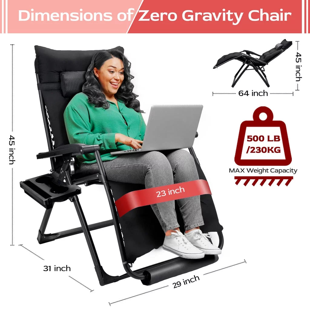 Oversized Zero Gravity Chair Black U1742