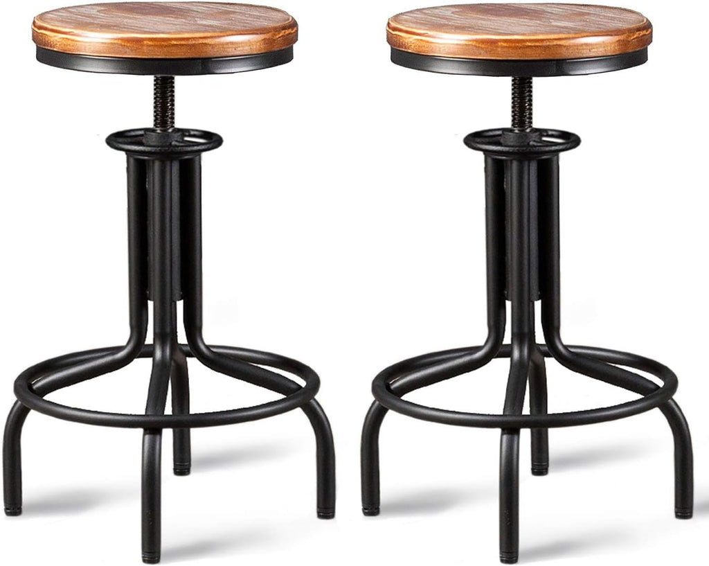 Metal Adjustable Height Bar Stool Set of 2 K373915
