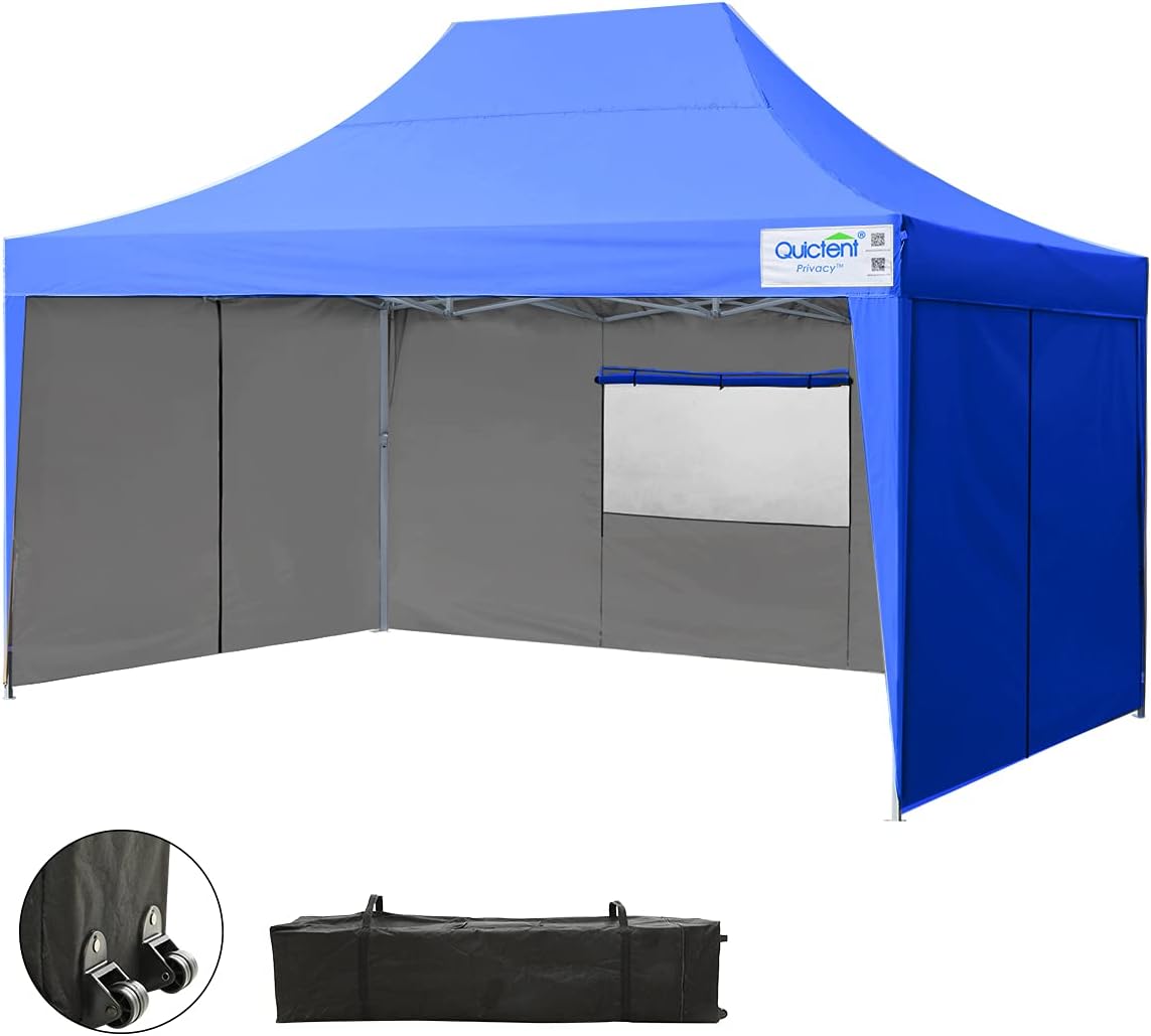 10x15 ft Pop up Canopy Tent with Sidewalls and Mesh Windows G5220