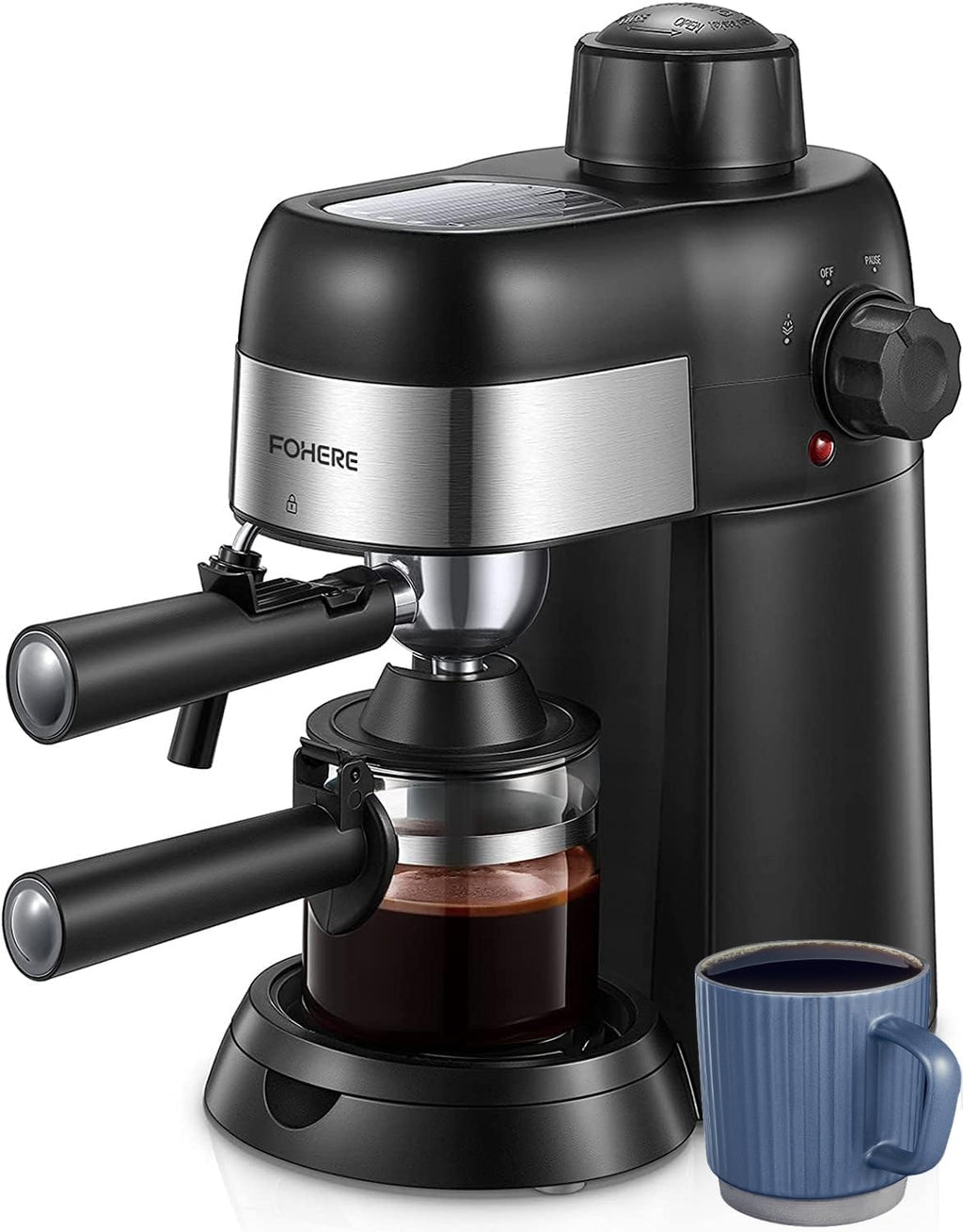 3.5 Bar 4 Cup Compact Espresso Machine with Milk Frother W46940